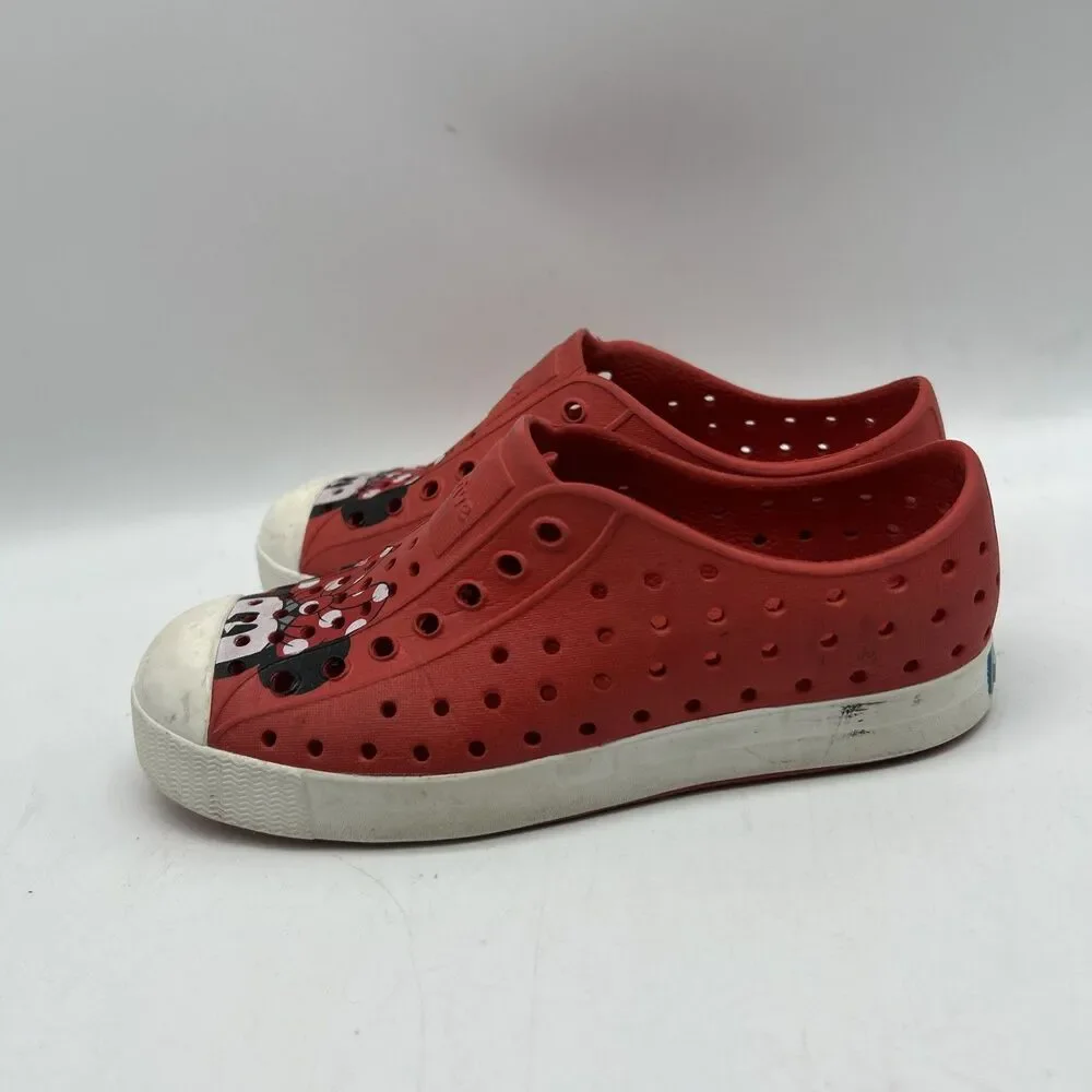 Native Shoes Kids Girls C13 Red Disney Minnie Mouse Slip on Rubber‎